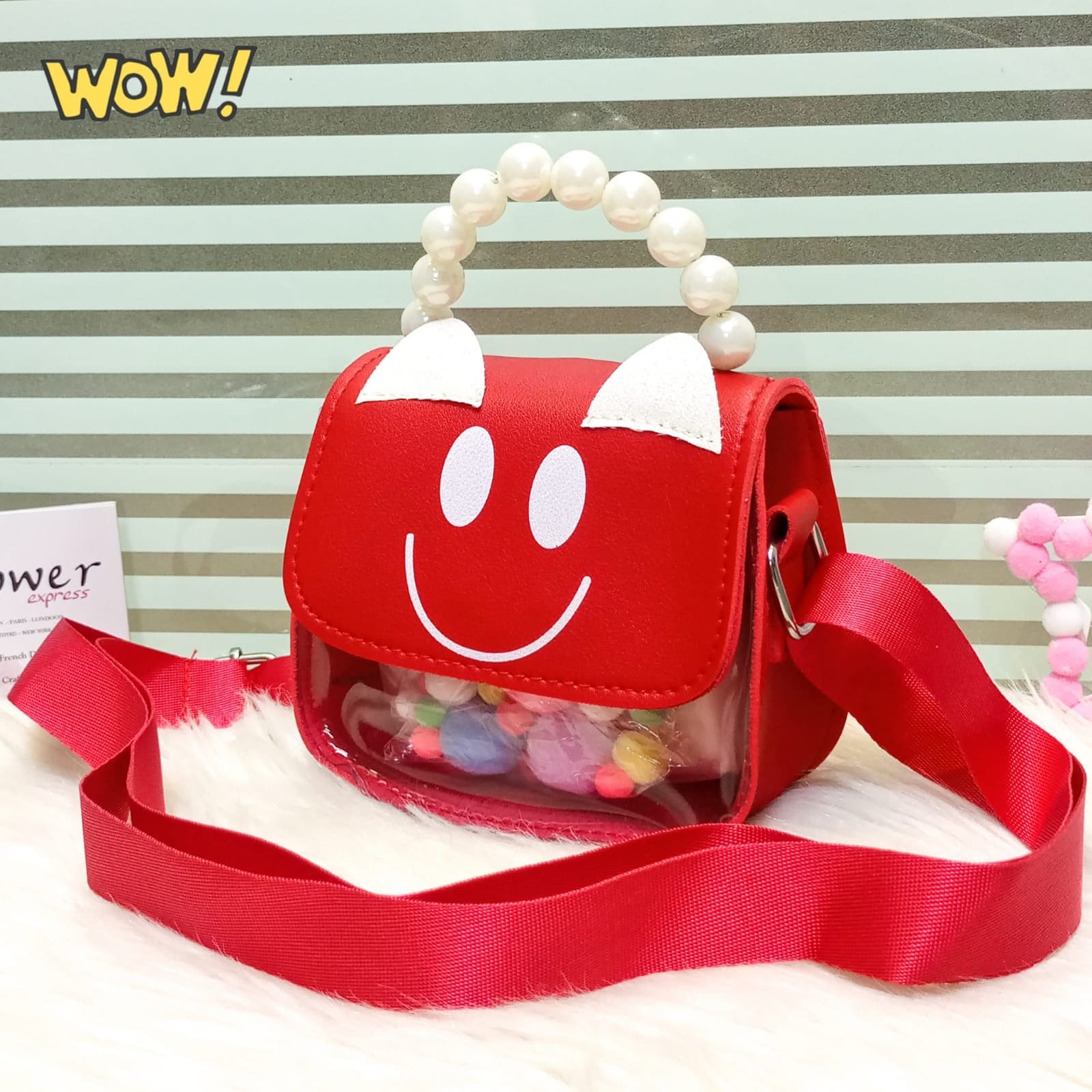 New Mini Size Pearl Handle Kids Bags, High Quality Funky Soft Balls, Clear Crossbody Purse Bag, Women Transparent Crossbody Bag New Mini Size Pearl Handle Kids Bags, High Quality Funky Soft Balls, Clear Crossbody Purse Bag, Women Transparent Crossbody Bag